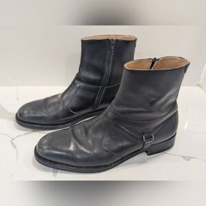 Vintage ET Write black Leather Harness ankle Beatle Boot shoes Breather size 12